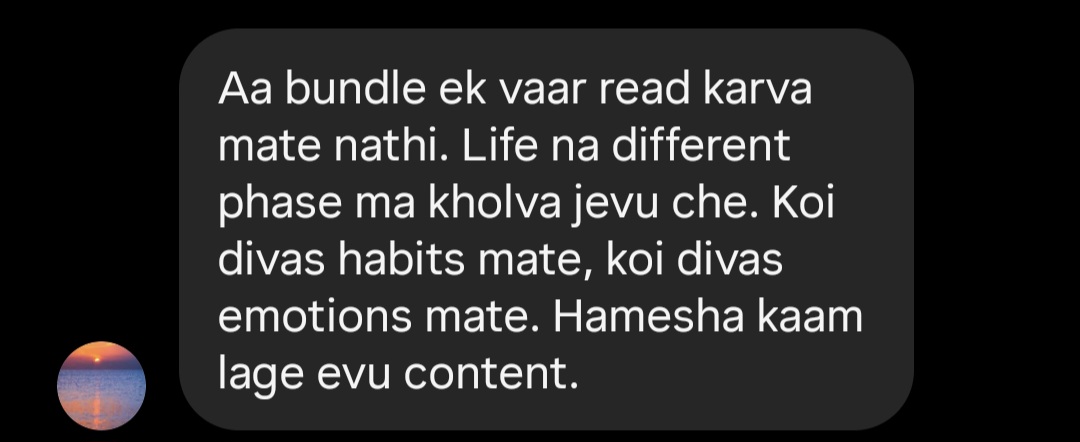 Instagram testimonial about book being a life companion